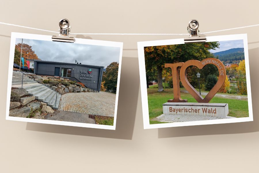 Zwei Fotos auf Wäscheleine hängend